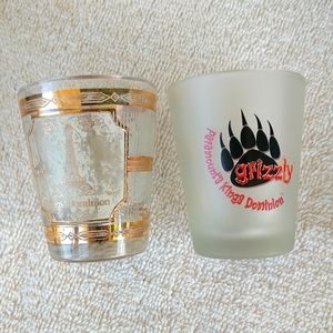 2x Bar Shot Glasses Whiskey Kings Dominion VA Vtg